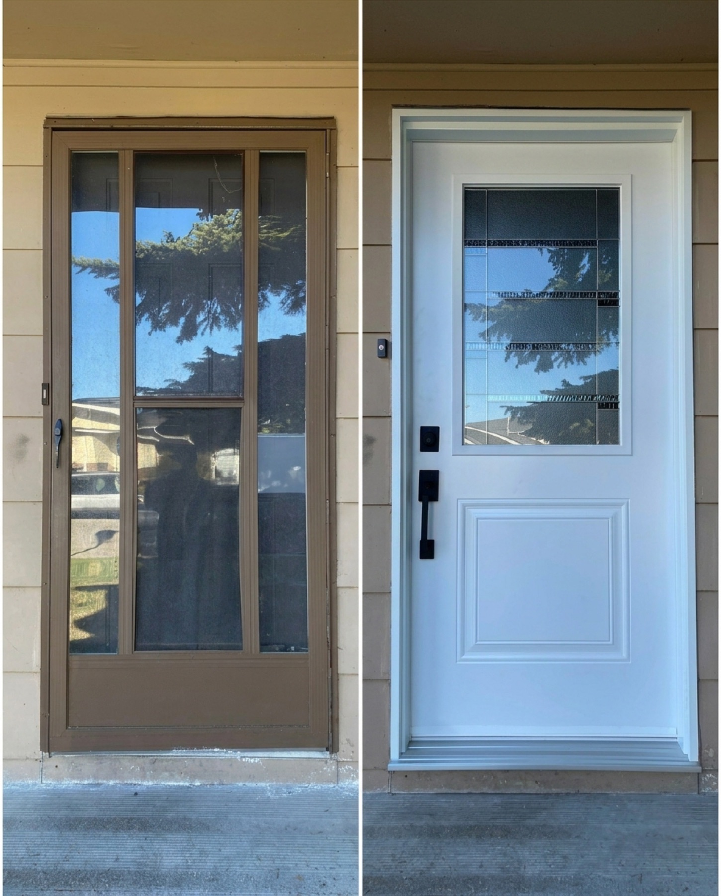 Before and after Sunbusters door replacement